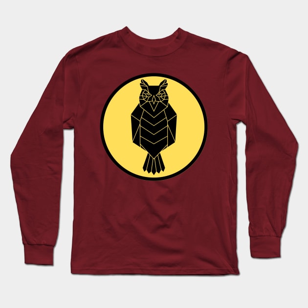 Geometric Artwork Owl Long Sleeve T-Shirt by Art-Julia